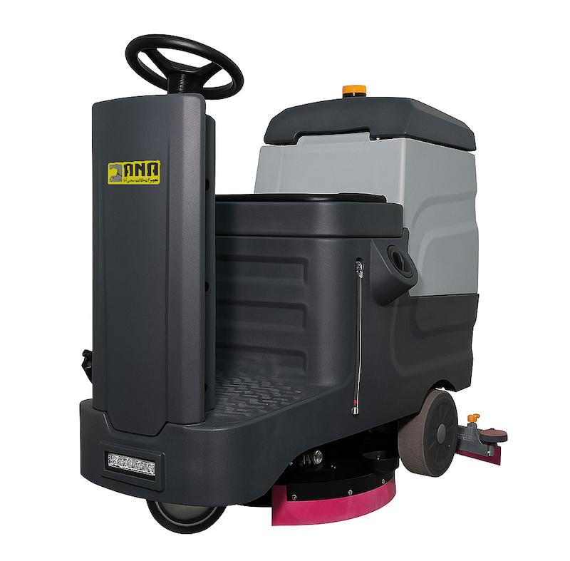 اسکرابر سرنشین‌دار ANA E220 RO، زمین‌شوی سرنشین‌دار آنا، اسکرابر صنعتی پرقدرت، زمین‌شوی کابینی شارژی، اسکرابر با مخزن بزرگ ۱۰۳ لیتری، دستگاه نظافت صنعتی رانندگی، زمین‌شوی با راندمان ۲۸۰۰ متر مربع، اسکرابر با گارانتی ۱۵ ساله، ابزار نظافت صنعتی برق‌دار، اسکرابر خشک‌کن هم‌زمان بدون نیاز خشک‌کاری
