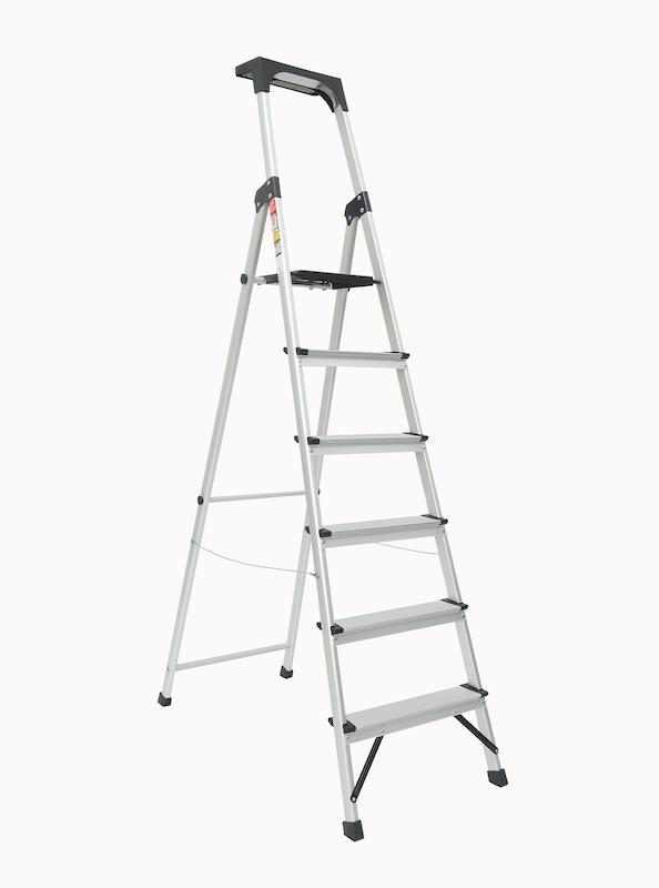 نردبان ۶ پله مدل اطلس آلوم پارس پله،نردبان اطلس ۶ پله خانگی،نردبان آلومینیومی خانگی،نردبان ظرفیت ۱۳۰ کیلوگرم،نردبان با سینی ابزار،نردبان سبک خانگی،نردبان آلوم پارس،ابزار خانگی،ابزار اداری،ابزار کاسپین