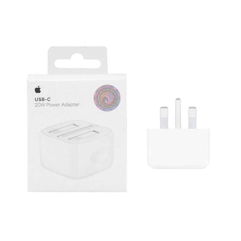 شارژر دیواری اپل 3 پین 20W - B/A - سفید - اورجینال (New Pack 2024)
