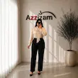 شومیز کراوات دار، پارچه الیزه، رو کروات نگین کار شده