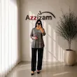 شومیز مدل دلسا پارچه حریر نگین کار شده