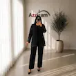 مانتو پارچه کرپ مرویجت مدل گلبرگ مراورید دوزی طرح برگ 