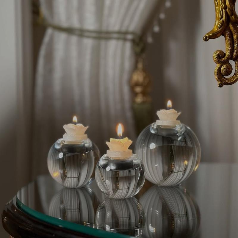 شمعدان کریستال توپی