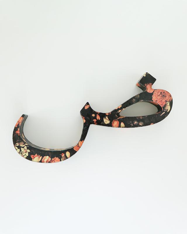 حرف ض تزئینی طرح گل و مرغ