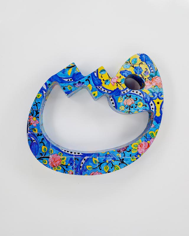 حرف ق تزئینی طرح کاشی