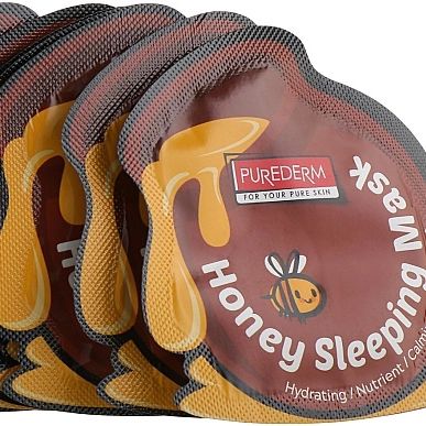 ماسک خواب ژله ای آبرسان و روشن کننده صورت پیوردرم حاوی عصاره عسل وزن 5 گرم