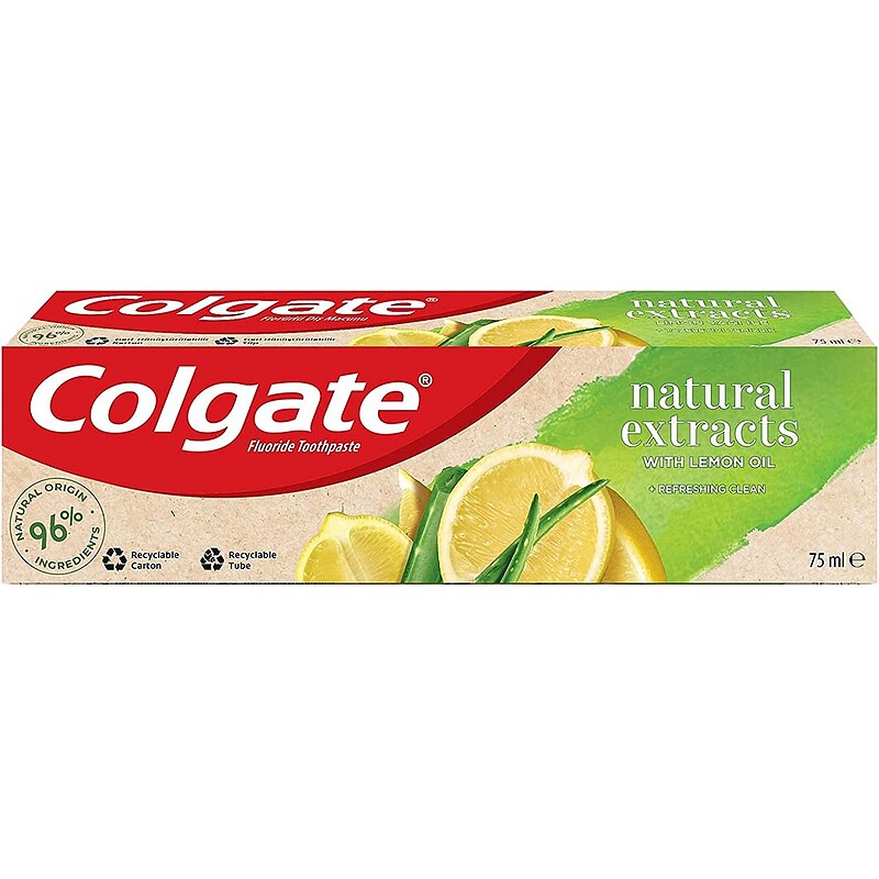 خمیردندان طراوت بخش کلگیت Colgate Natural Extracts حاوی روغن لیمو و آلوئه ورا حجم 75 میلی لیتر