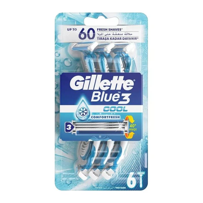 خود تراش ژیلت مدل Blue3 cool بسته 6 عددی