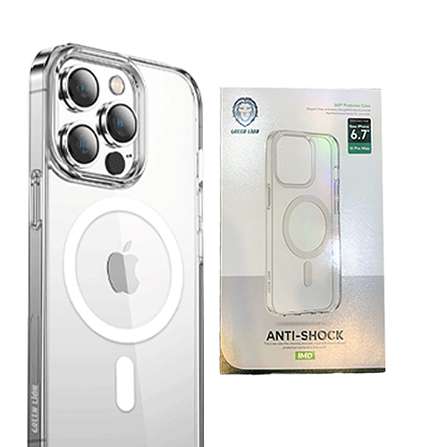 قاب شفاف گرین لاین iPhone 14 با قابلیت شارژ مگ سیف Green Lion 360° Anti-Shock Creative Magnetic