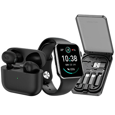 پک 3 در 1 گرین لاین 3IN1 Ultimate Combo Smart Watch/Earbuds3/Multi Travel Box