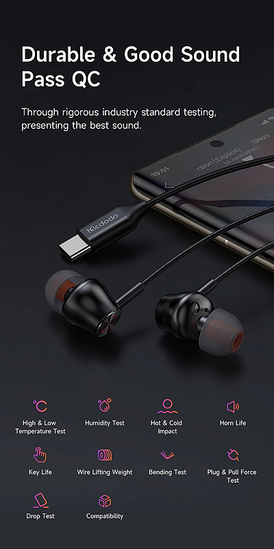 هندزفری سیمی تایپ سی مک دودو Mcdodo Stereo Earphone Type-C HP-3490