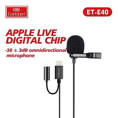 میکروفون لایتنینگ ارلدام Earldom ET-E40 Iphone Condenser Wired Microphone