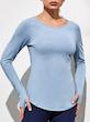 بلوز آبی فینگر دار shein
