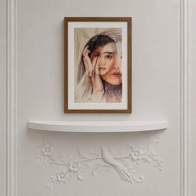 تابلو نقاشی مداد رنگی 