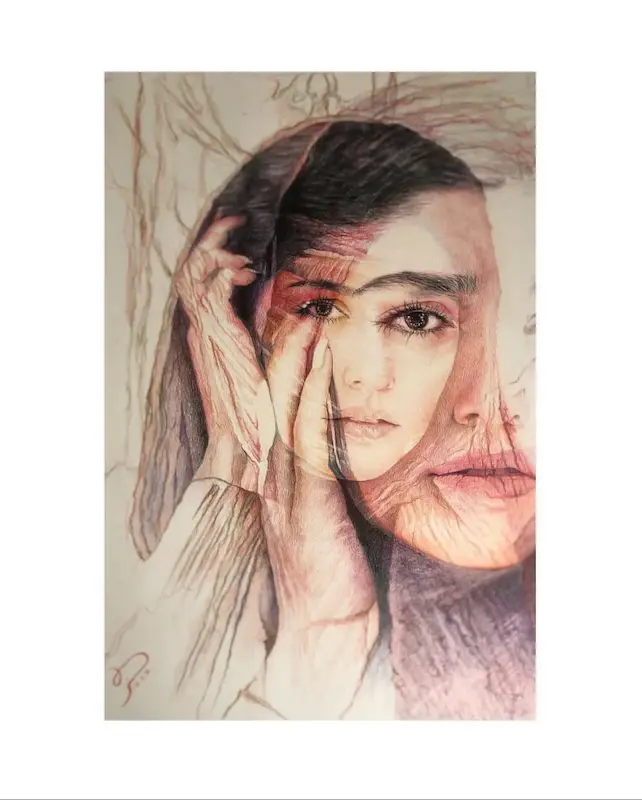 تابلو نقاشی مداد رنگی 