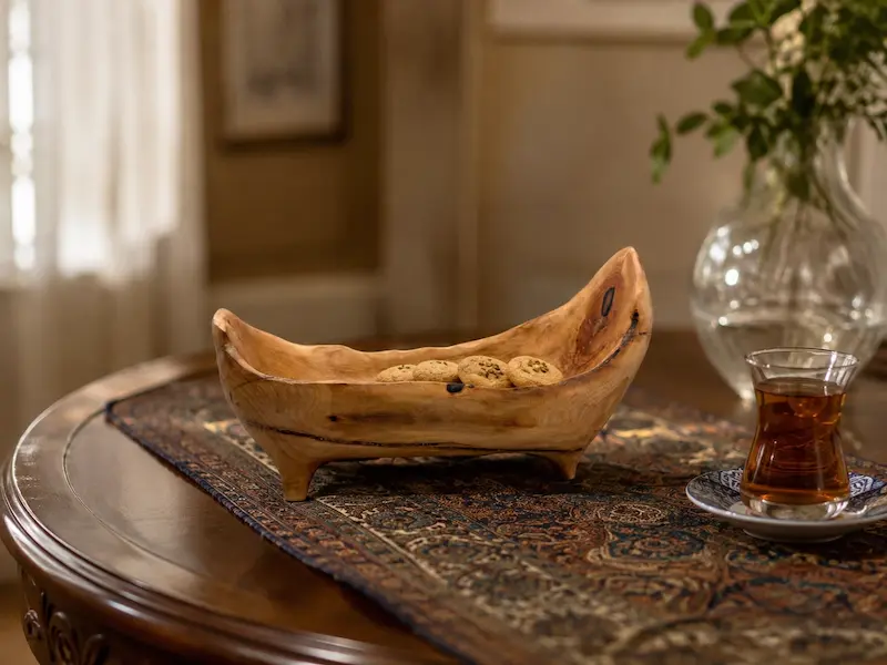 ظرف چوبی دست‌ساز