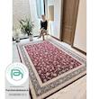 فرش ماشینی 1200 شانه ابریشم گونه رستا کد 12820 لاکی