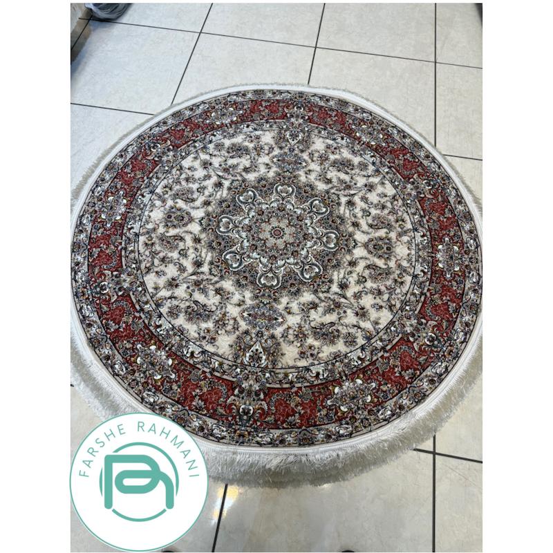 فرش گرد ۱.۵*۱.۵ ماشینی 1200 شانه کد13412نقشه اولیا تبریز فرش آفرینش