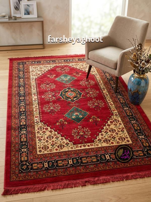 فرش ماشینی هیوا 700 شانه بوستان 502 لاکی   