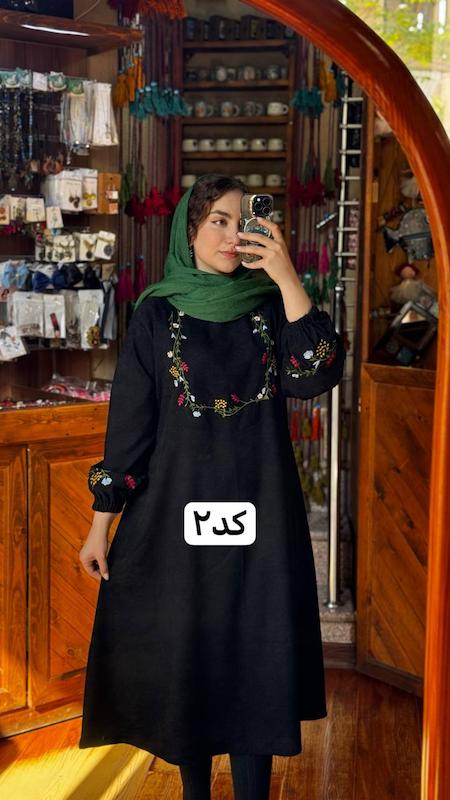 پیراهن مخمل گلدوزی گلگلی