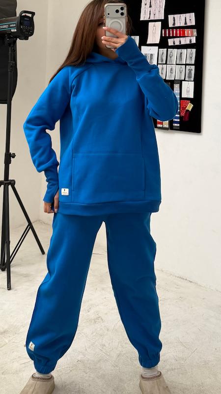 ست هودی رگلان و جاگر رنگ کاربنی 