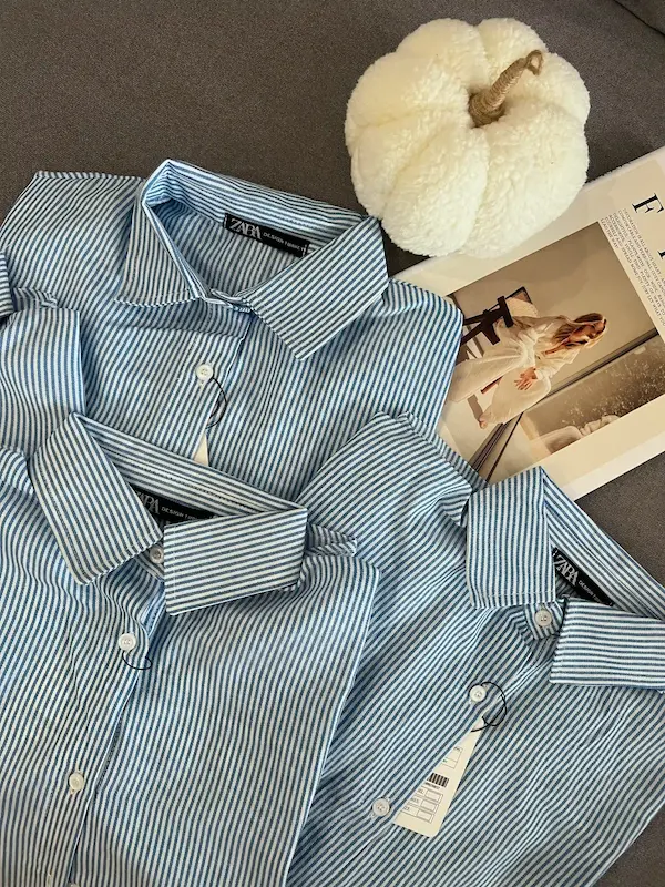 شومیز راه دار آبی