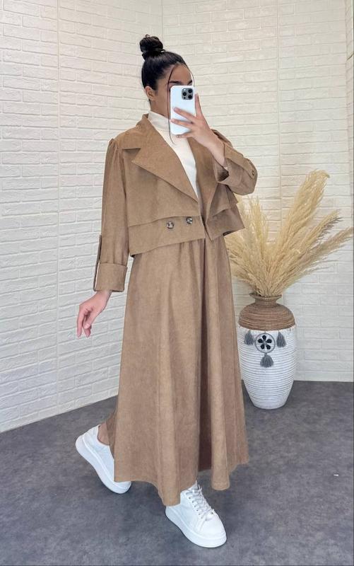 کت دامن مخمل کبریتی 