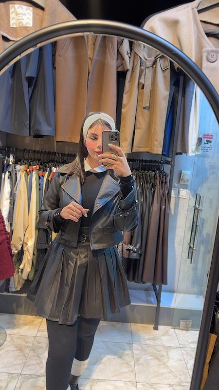 کت دامن چرم کوتاه