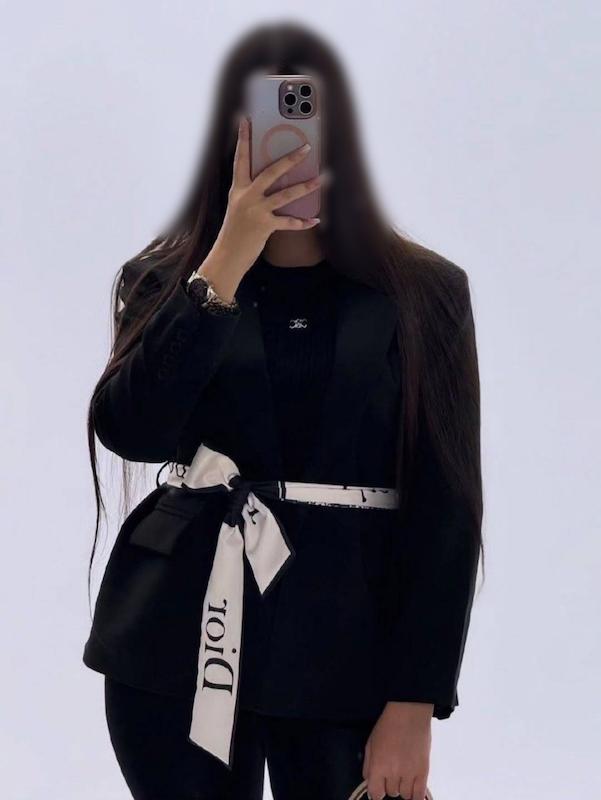 کت دو دکمه کمربند اسکارف DIOR