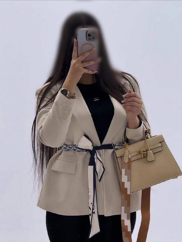 کت دو دکمه کمربند اسکارف DIOR
