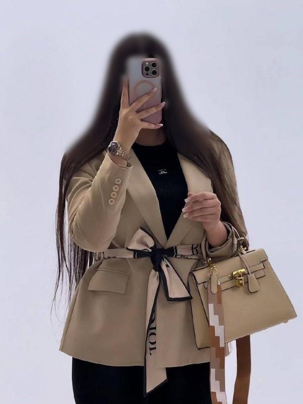 کت دو دکمه کمربند اسکارف DIOR
