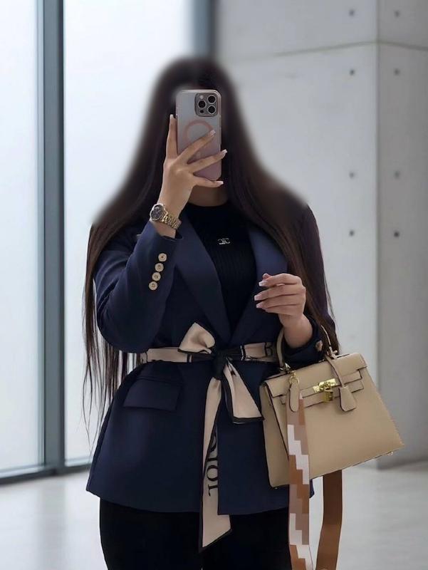 کت دو دکمه کمربند اسکارف DIOR