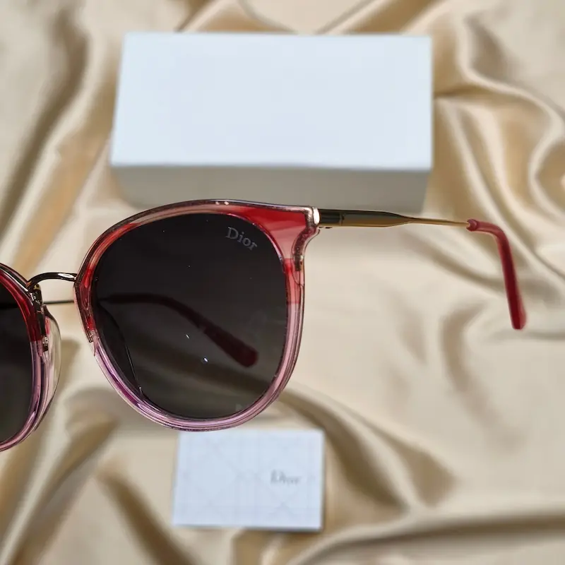 ⭐ عینک آفتابی زنانه دیور 1003 DIOR رنگ زرشکی 