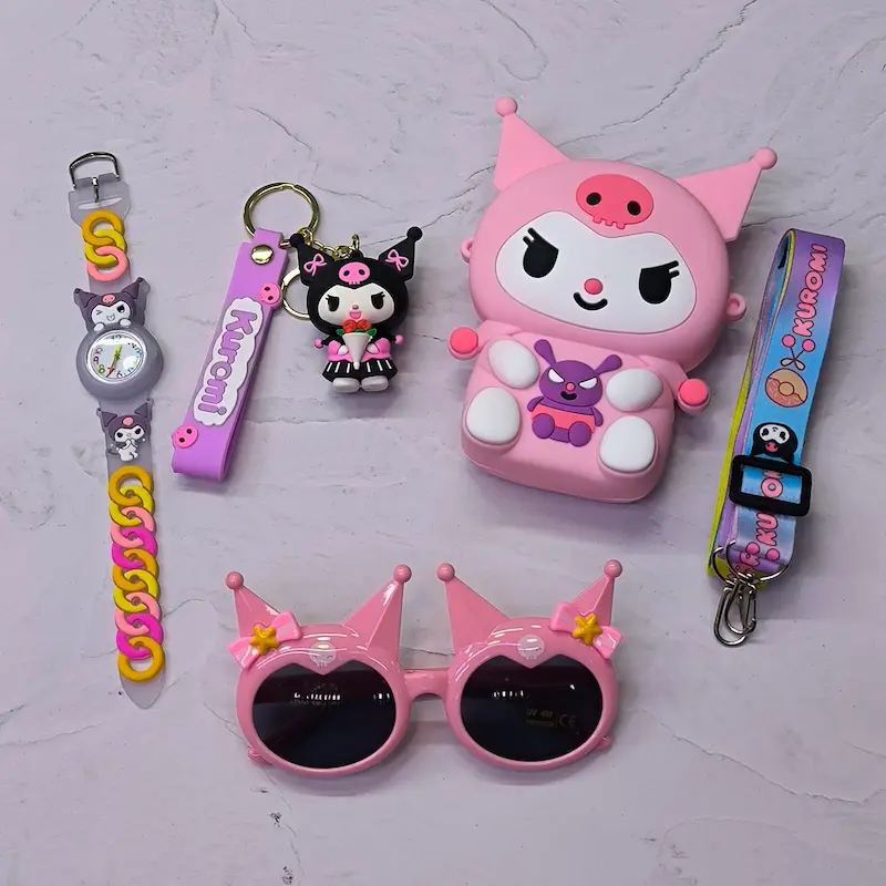 پک اکسسوری کودک مدل کرومی صورتی
