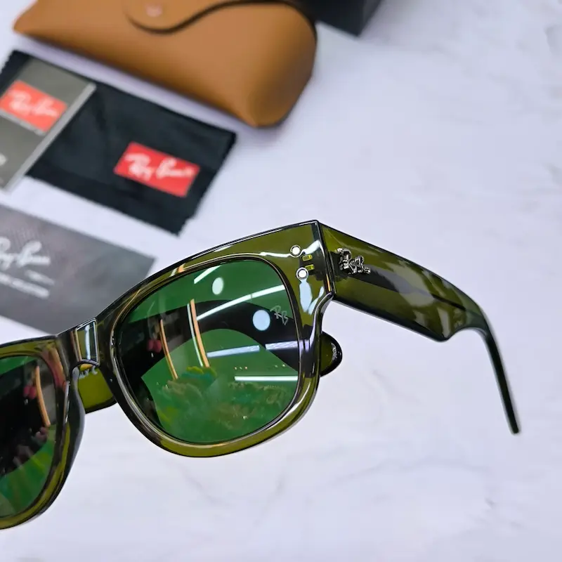 ⭐ عینک آفتابی ریبن مگا ویفررRAYBAN MEGA WAYFARER رنگ سبز (فول پک ریین)
