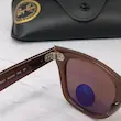 ⭐ ریبن ویفرر 2140 سایز 50 عدسی شیشه پلاریزه آنتی رفلکس RAYBAN WAYFARER رنگ قهوه ای (فول پک)