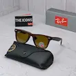 ⭐ ریبن ویفرر 2140 سایز 50 عدسی شیشه پلاریزه آنتی رفلکس RAYBAN WAYFARER رنگ قهوه ای (فول پک)
