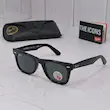 ⭐ ریبن ویفرر 2140 سایز 50 عدسی شیشه پلاریزه آنتی رفلکس RAYBAN WAYFARER رنگ مشکی (فول پک)