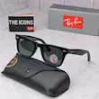 ⭐ ریبن ویفرر 2140 سایز 50 عدسی شیشه پلاریزه آنتی رفلکس RAYBAN WAYFARER رنگ مشکی (فول پک)