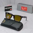 ⭐ ریبن ویفرر 2140 سایز 52 عدسی شیشه پلاریزه آنتی رفلکس RAYBAN WAYFARER رنگ قهوه ای (فول پک)