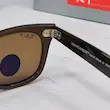 ⭐ ریبن ویفرر 2140 سایز 52 عدسی شیشه پلاریزه آنتی رفلکس RAYBAN WAYFARER رنگ قهوه ای (فول پک)