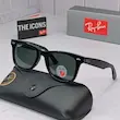 ⭐ ریبن ویفرر 2140 سایز 52 عدسی شیشه پلاریزه آنتی رفلکس RAYBAN WAYFARER رنگ مشکی  (فول پک)