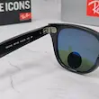 ⭐ ریبن ویفرر 2140 سایز 54 عدسی شیشه پلاریزه آنتی رفلکس RAYBAN WAYFARER رنگ مشکی سبز (فول پک)