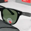 ⭐ ریبن ویفرر 2140 سایز 54 عدسی شیشه پلاریزه آنتی رفلکس RAYBAN WAYFARER رنگ مشکی سبز (فول پک)