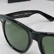 ⭐ ریبن ویفرر 2140 سایز 54 عدسی شیشه پلاریزه آنتی رفلکس RAYBAN WAYFARER رنگ مشکی سبز (فول پک)