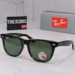 ⭐ ریبن ویفرر 2140 سایز 54 عدسی شیشه پلاریزه آنتی رفلکس RAYBAN WAYFARER رنگ هاوانا عدسی سبز (فول پک)