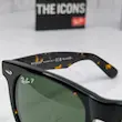 ⭐ ریبن ویفرر 2140 سایز 54 عدسی شیشه پلاریزه آنتی رفلکس RAYBAN WAYFARER رنگ هاوانا عدسی سبز (فول پک)
