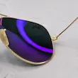 عینک آفتابی ریبن خلبانی شیشه آنتی رفلکس 3026 RAYBAN فول پک