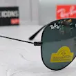 عینک آفتابی ریبن خلبانی شیشه آنتی رفلکس 3025 RAYBAN فول پک