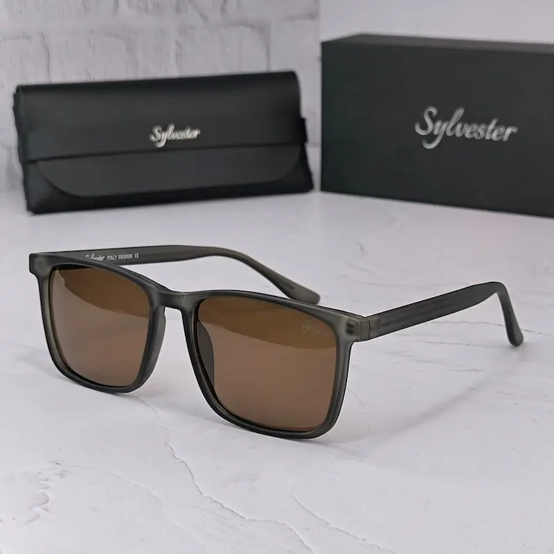 ⭐عینک مردانه سیلوستر SYLVESTER SY06 طوسی (با پک اصلی)